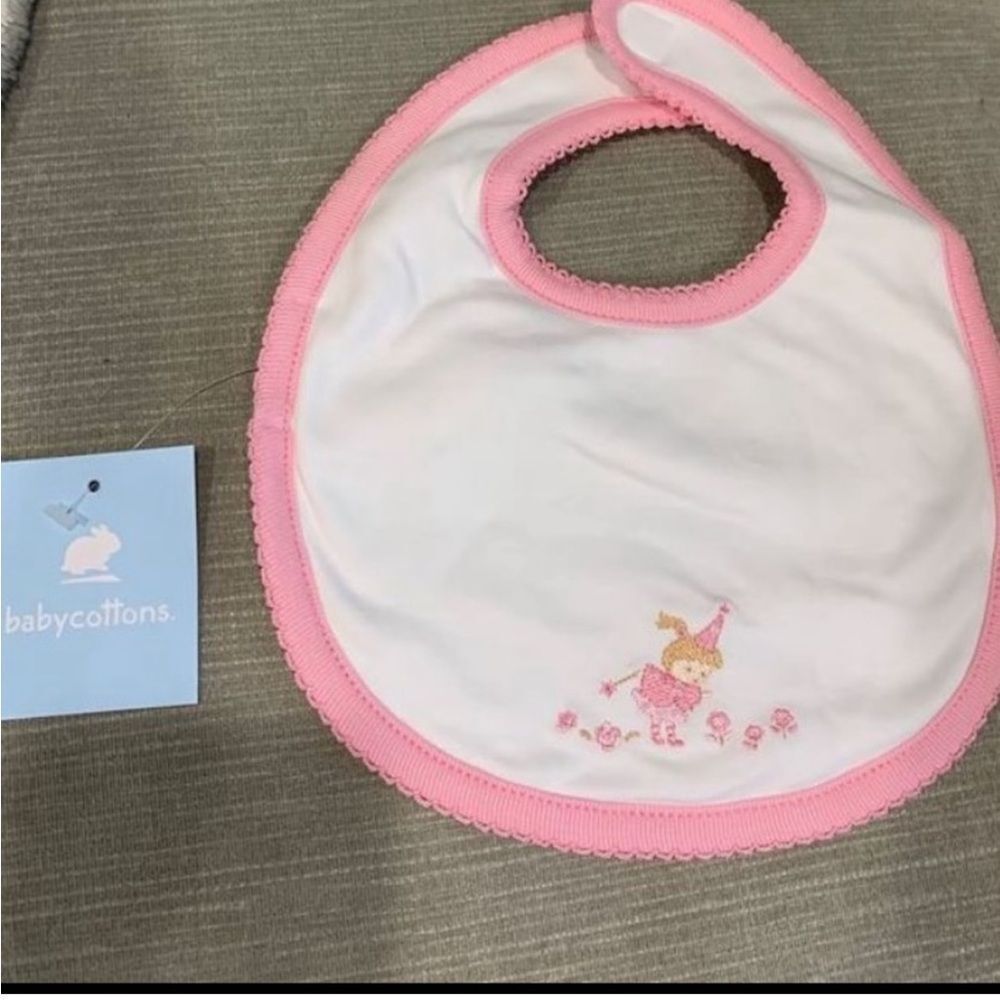 girls bib pima cotton pink babycottons new